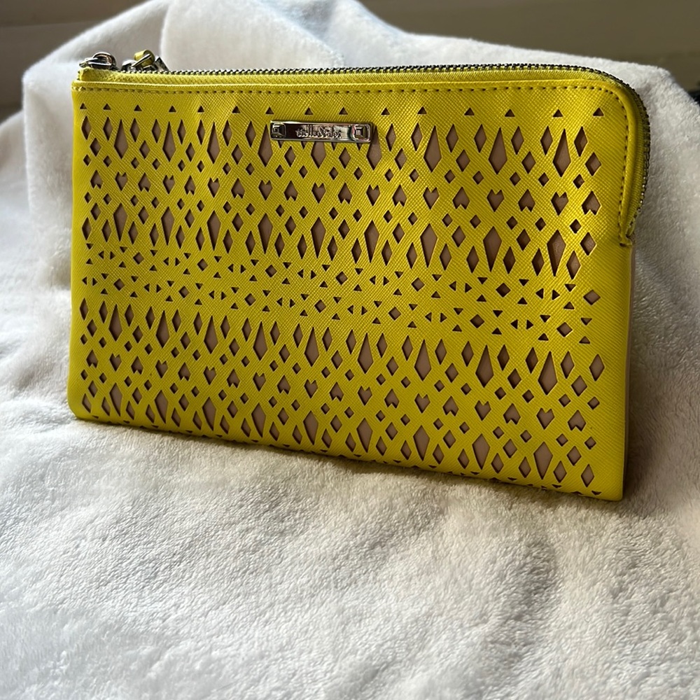 Stella & Dot yellow clutch.